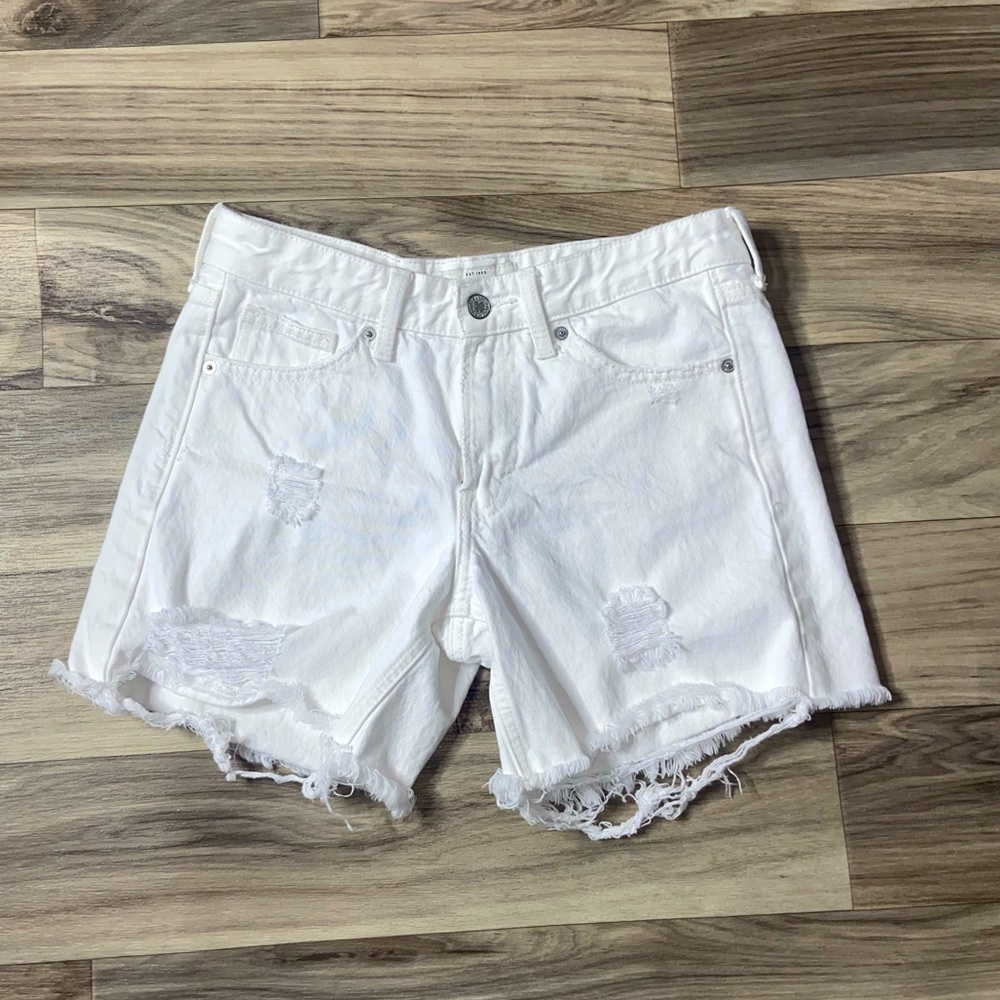 Lucky Brand White Distressed The Boyfriend Shorts